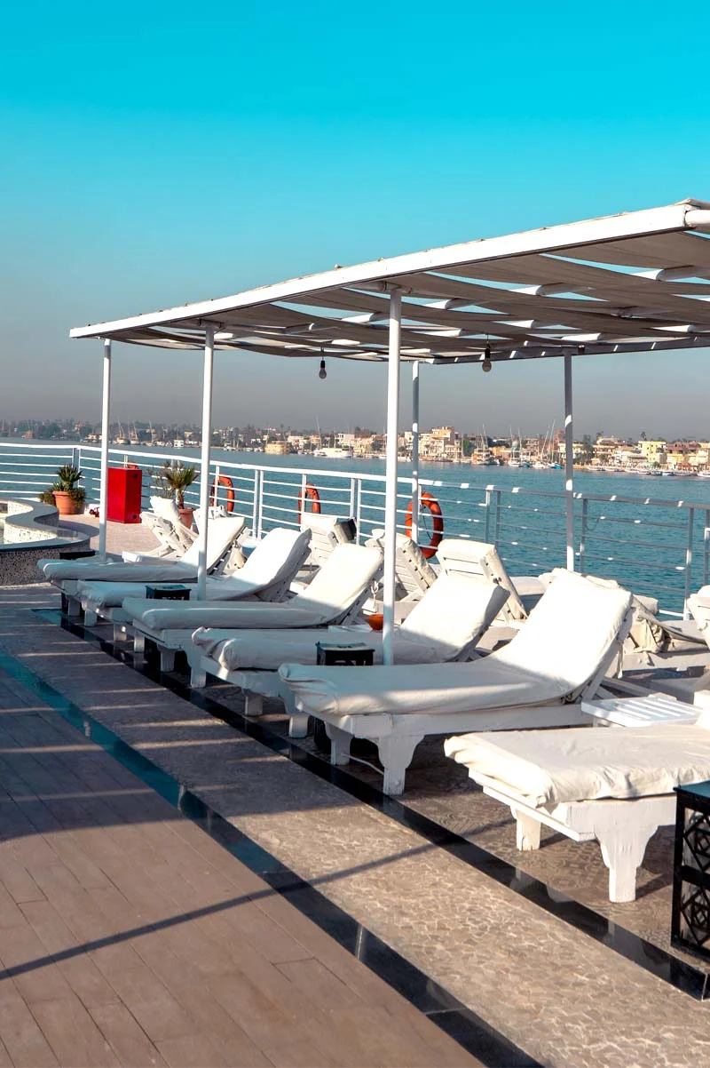 Sun deck of the Farida Nile Cruise Nile cruise